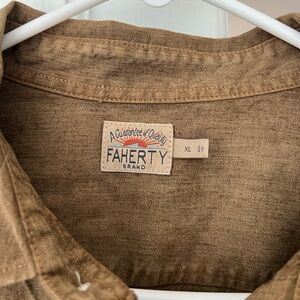 Faherty Linen Blend Button Down Shirt Mens Size XL